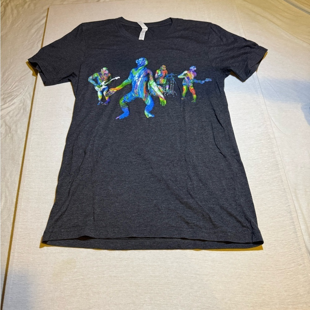 Graphic Charcoal T-Shirt with Colorful Design